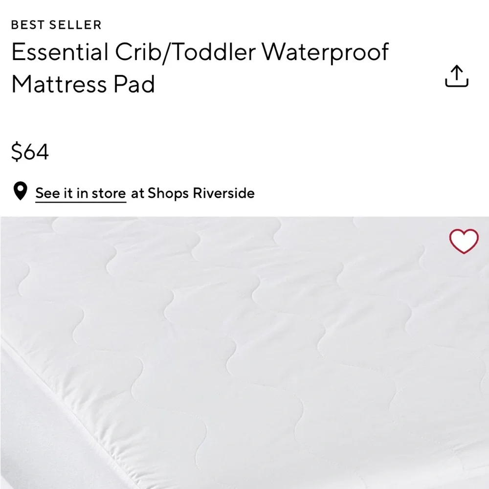 Pottery Barn Waterproof Crib mattress cover